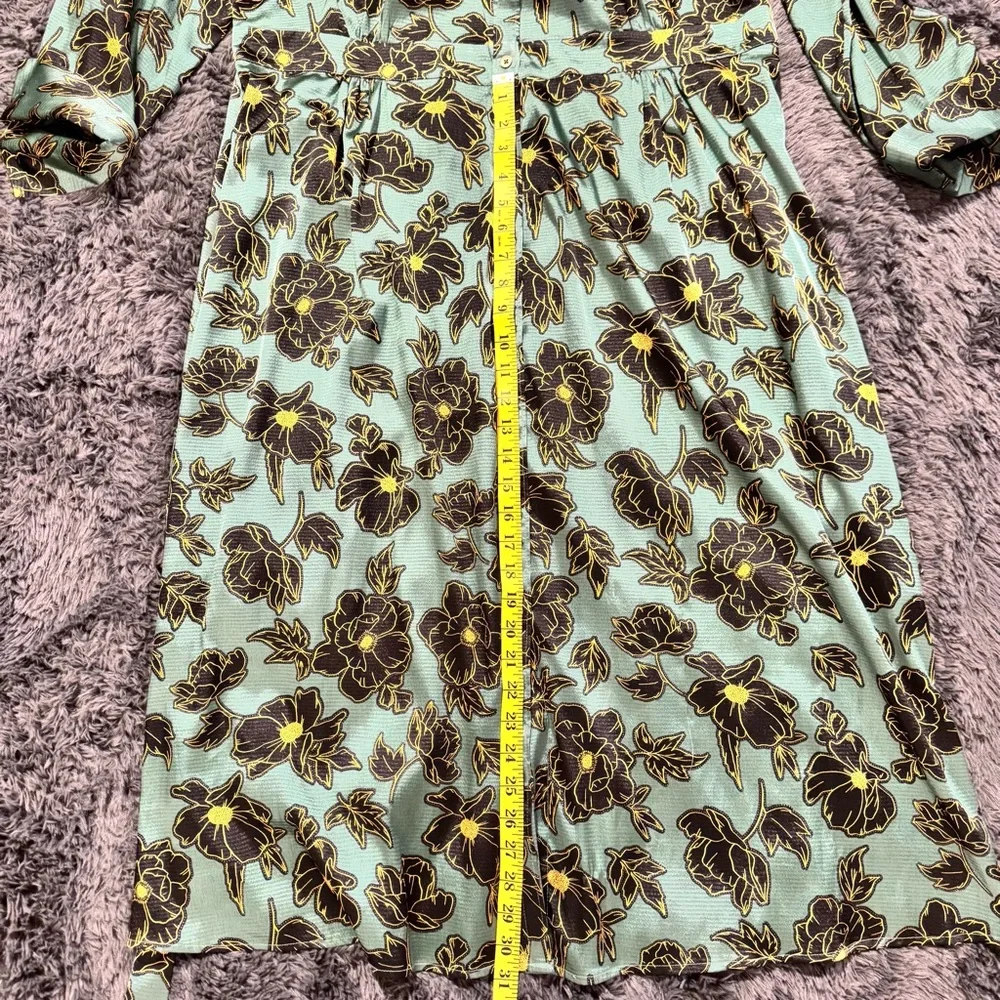 Who What Wear Green Floral Long Sleeve Dress - Picture 6 of 8